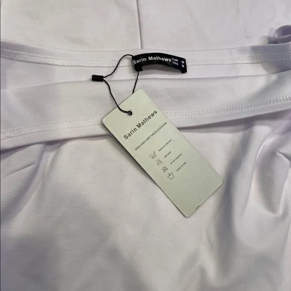 Sarin Matthew’s Women’s White Off The Shoulder High Low Dress Size M